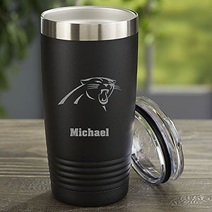 NFL Carolina Panthers Personalized 20oz Black Stainless Steel Tumbler - 33062-B