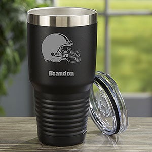 NFL Cleveland Browns Personalized 30 oz Black Stainless Steel Tumbler - 33065-LB