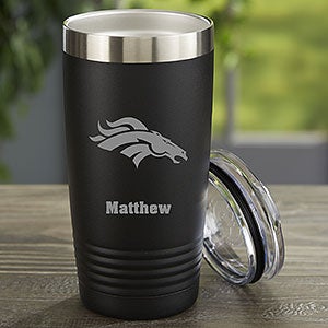 NFL Denver Broncos Personalized 20 oz Black Stainless Steel Tumbler - 33067-B