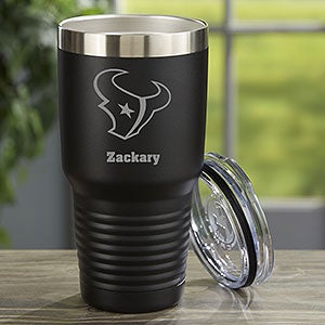 NFL Houston Texans Personalized 30oz Black Stainless Steel Tumbler - 33070-LB