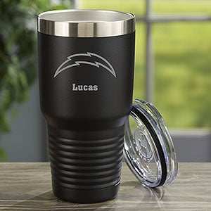 NFL Los Angeles Chargers Personalized 30oz Black Stainless Steel Tumbler - 33074-LB
