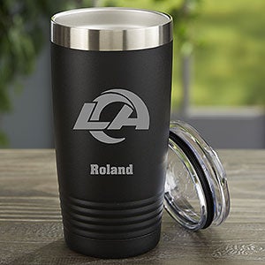 NFL Los Angeles Rams Personalized 20oz Black Stainless Steel Tumbler - 33075-B
