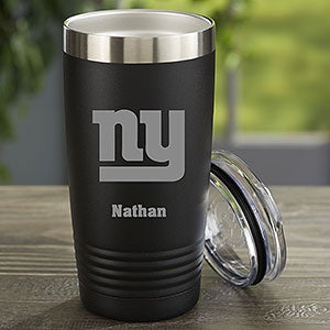 NFL New York Giants Personalized 20oz Black Stainless Steel Tumbler - 33080-B