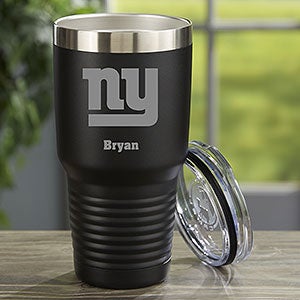 NFL New York Giants Personalized 30oz Black Stainless Steel Tumbler - 33080-LB