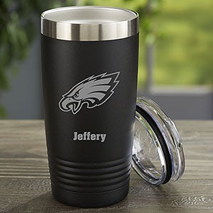 NFL Philadelphia Eagles Personalized 20 oz Black Stainless Steel Tumbler - 33083-B