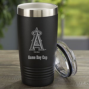 MLB Los Angeles Angels Personalized 20 oz. Black Stainless Steel Tumbler - 33090-B