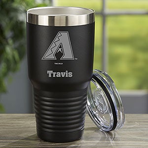 MLB Arizona Diamondbacks Personalized 30 oz. Black Stainless Steel Tumbler - 33091-LB