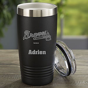 MLB Atlanta Braves Personalized 20 oz. Black Stainless Steel Tumbler - 33092-B