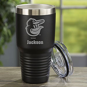 MLB Baltimore Orioles Personalized 30 oz. Black Stainless Steel Tumbler - 33093-LB