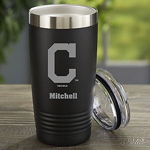 MLB Cleveland Guardians Personalized 20 oz. Black Stainless Steel Tumbler - 33098-B