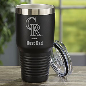 MLB Colorado Rockies Personalized 30 oz. Black Stainless Steel Tumbler - 33099-LB