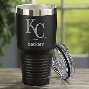 MLB Kansas City Royals Personalized 30 oz. Black Stainless Steel Tumbler - 33102-LB