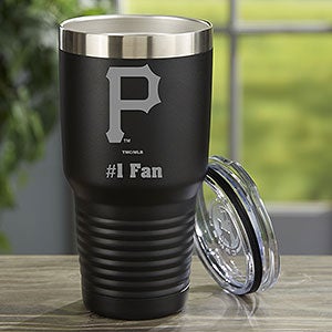 MLB Pittsburgh Pirates Personalized 30 oz. Black Stainless Steel Tumbler - 33111-LB