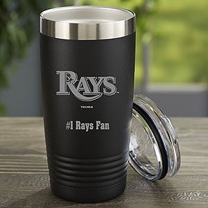 MLB Tampa Bay Rays Personalized 20 oz. Black Stainless Steel Tumbler - 33116-B