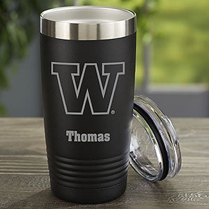 NCAA Wisconsin Badgers Personalized 20 oz. Black Stainless Steel Tumbler - 33121-B