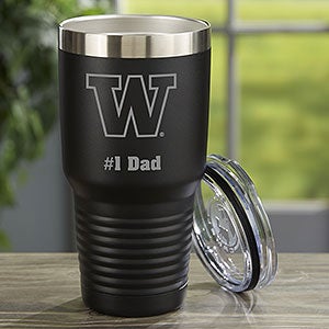 NCAA Wisconsin Badgers Personalized 30 oz. Black Stainless Steel Tumbler - 33121-LB