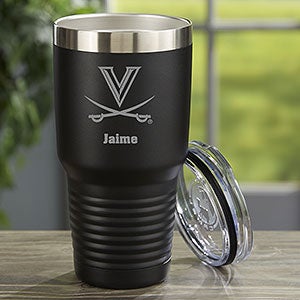 NCAA Virginia Cavaliers Personalized 30 oz. Black Stainless Steel Tumbler - 33122-LB