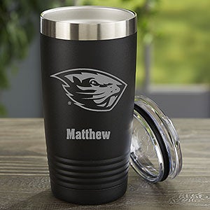 NCAA Oregon State Beavers Personalized 20oz Black Stainless Steel Tumbler - 33130-B