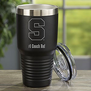 NCAA Syracuse Orange Personalized 30 oz. Black Stainless Steel Tumbler - 33131-LB