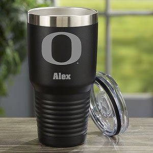 NCAA Oregon Ducks Personalized 30 oz. Black Stainless Steel Tumbler - 33132-LB