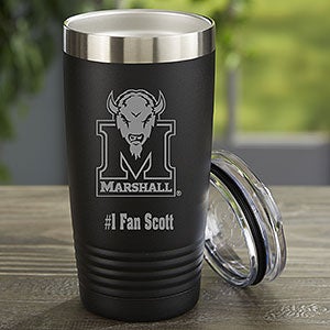 NCAA Marshall Thundering Herd Personalized 20 oz. Black Stainless Steel Tumbler - 33133-B