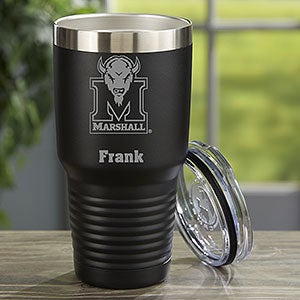 NCAA Marshall Thundering Herd Personalized 30oz Black Stainless Steel Tumbler - 33133-LB