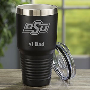 NCAA Oklahoma State Cowboys Personalized 30oz Black Stainless Steel Tumbler - 33135-LB