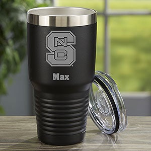 NCAA NC State Wolfpack Personalized 30 oz. Black Stainless Steel Tumbler - 33139-LB