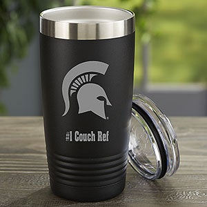NCAA Michigan State Spartans Personalized 20oz Black Stainless Steel Tumbler - 33140-B