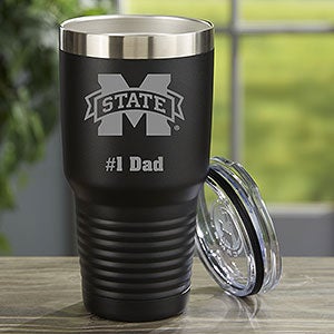 NCAA Mississippi State Bulldogs Personalized 30oz Black Stainless Steel Tumbler - 33145-LB