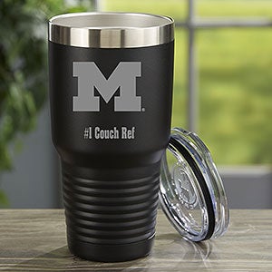 NCAA Michigan Wolverines Personalized 30 oz. Black Stainless Steel Tumbler - 33146-LB