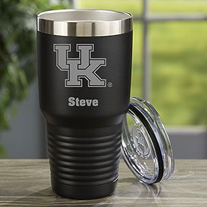 NCAA Kentucky Wildcats Personalized 30oz Black Stainless Steel Tumbler - 33147-LB