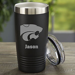 NCAA Kansas State Wildcats Personalized 20 oz. Black Stainless Steel Tumbler - 33148-B