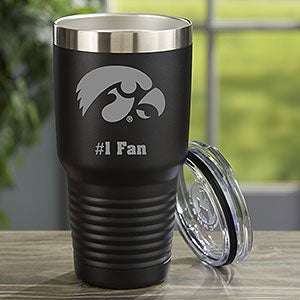 NCAA Iowa Hawkeyes Personalized 30 oz. Black Stainless Steel Tumbler - 33152-LB