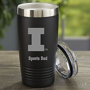 NCAA Illinois Fighting Illini Personalized 20 oz. Black Stainless Steel Tumbler - 33153-B