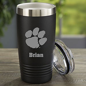 NCAA Clemson Tigers Personalized 20oz Black Stainless Steel Tumbler - 33162-B