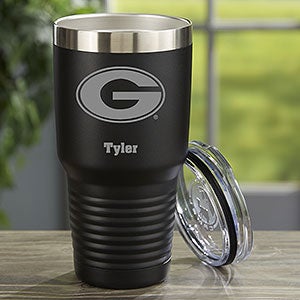 NCAA Georgia Bulldogs Personalized 30 oz. Black Stainless Steel Tumbler - 33163-LB