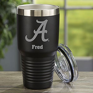 NCAA Alabama Crimson Tide Personalized 30oz Black Stainless Steel Tumbler - 33166-LB