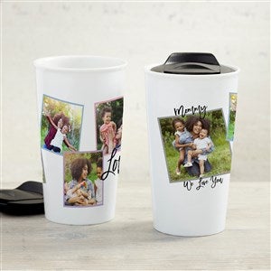 Love Photo Collage For Her Personalized 12 oz. Double-Wall Ceramic Travel Mug - 33173