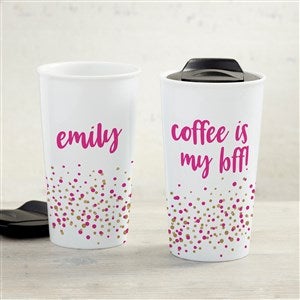 Sparkling Name Personalized 12 oz. Double-Wall Ceramic Travel Mug - 33176