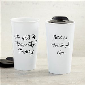 Expressions Personalized 12 oz. Double-Wall Ceramic Travel Mug - 33177