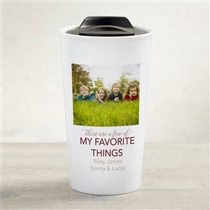My Favorite Things Personalized 12 oz. Double-Wall Ceramic Travel Mug - 33178