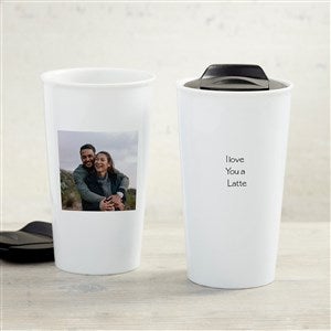 Romantic Photo Personalized 12 oz. Double-Walled Ceramic Travel Mug - 33181