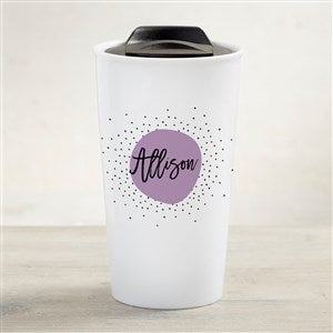 Modern Polka Dot Personalized Coffee Mug - White