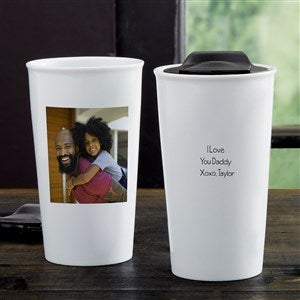 Photo For Him Personalized 12 oz. Double-Walled Ceramic Travel Mug - 33192