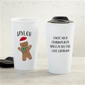 Baking Spirits Bright Personalized 12 oz. Double-Wall Ceramic Travel Mug - 33197