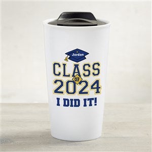 Cheers to the Graduate Personalized 12 oz. Double-Walled Ceramic Travel Mug - 33209