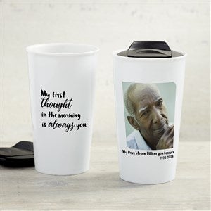 Loving Memory Memorial Personalized 12 oz. Double-Walled Ceramic Travel Mug - 33210