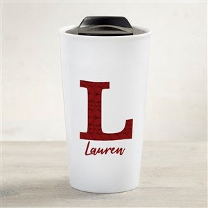 Christmas Sweater Personalized 12 oz. Double-Walled Ceramic Travel Mug - 33212