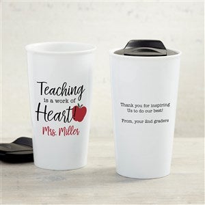 Inspiring Teacher Personalized 12 oz. Double-Walled Ceramic Travel Mug - 33218